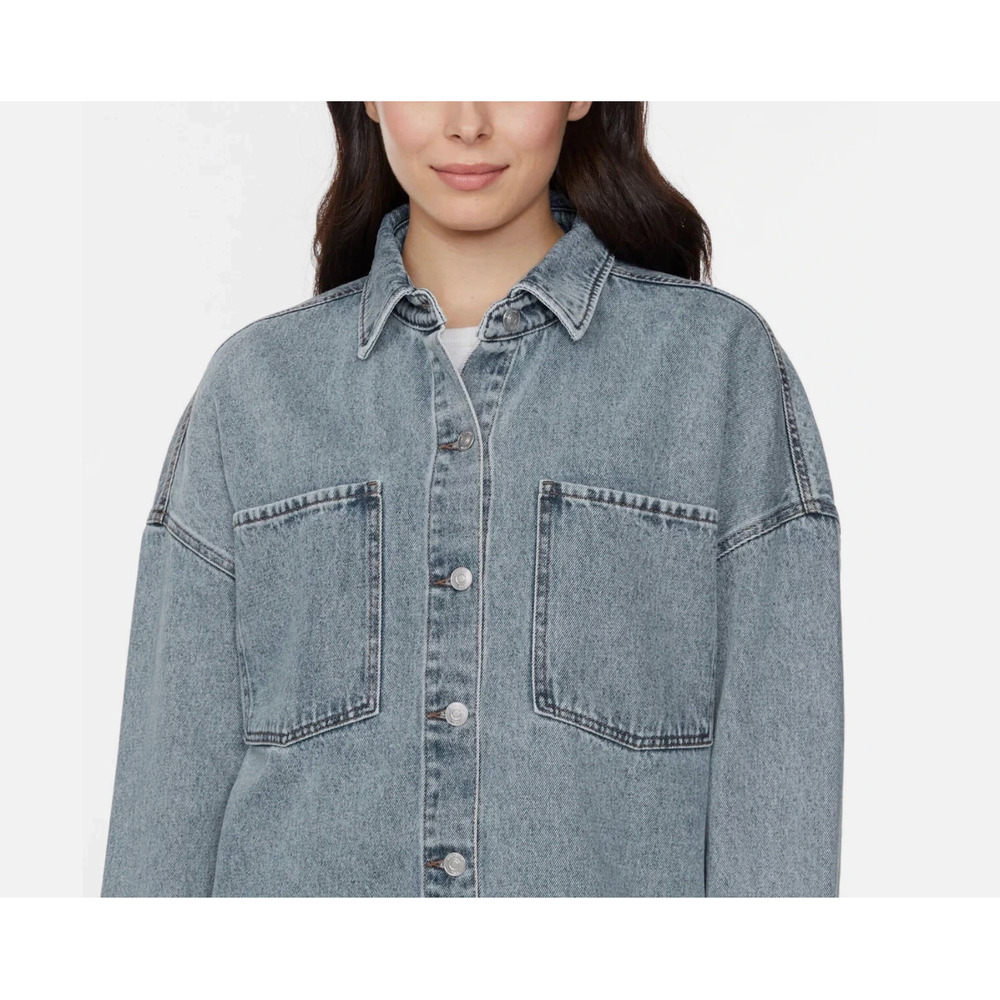 Hudson Oversized Denim Button-Up Jacket Blue Retro Wash XXL NWT